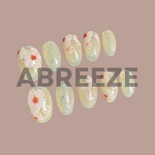 ABREEZE FLOWERS|SHORT PRESS ON NAILS